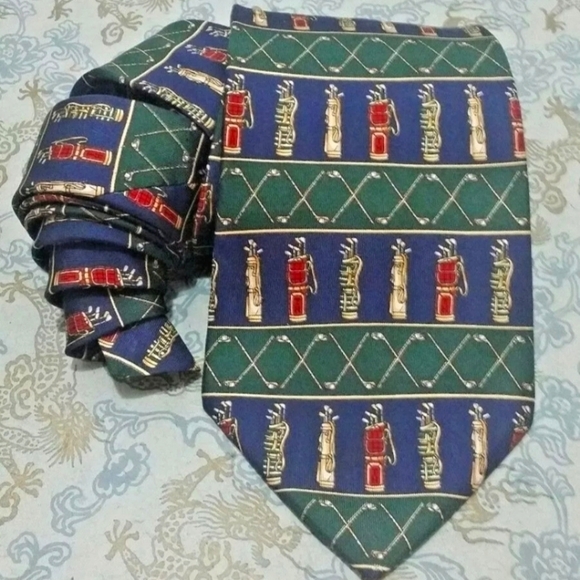 Tommy Hilfiger Grampa Men Necktie Golf Print - Picture 2 of 7